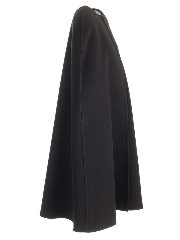 Black Wool Cashmere Cape