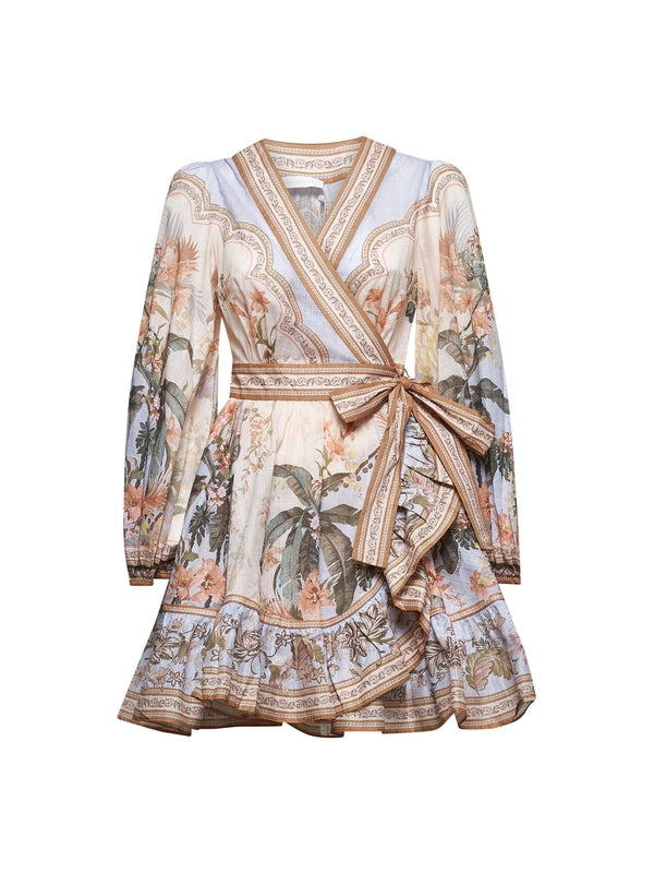 Wylie Allover Printing Detail Mini Dress