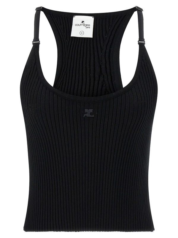 Logo Patch
  Ribbed Sleeveless Top