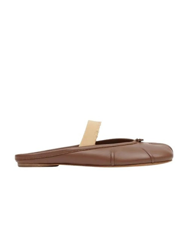 Maison Margiela Tabi Elastic Band Mule Brown Flat Shoes