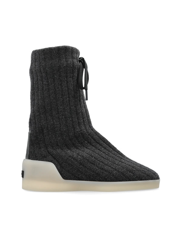 Drawstring Knit High-Top Sneakers