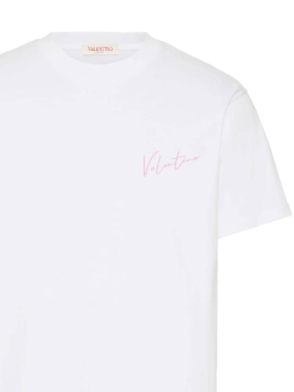 VALENTINO - Back Logo Cotton T-Shirt - Jente