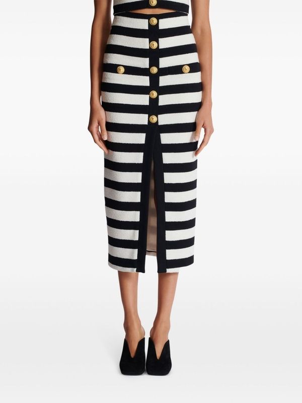 BALMAIN - Stripe Long Skirt - Jente