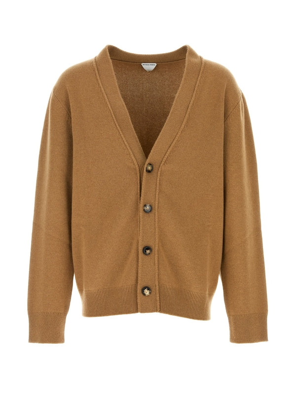 Intrecciato Elbow Patch Cashmere Cardigan