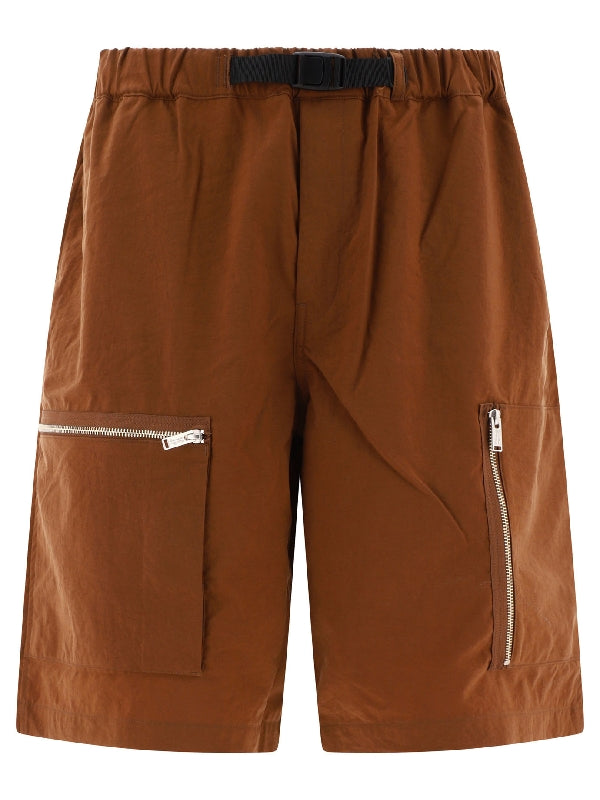 Belted Nylon Bermuda Shorts