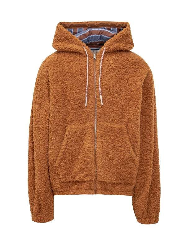 Teddy Wool Blend Hooded Jacket