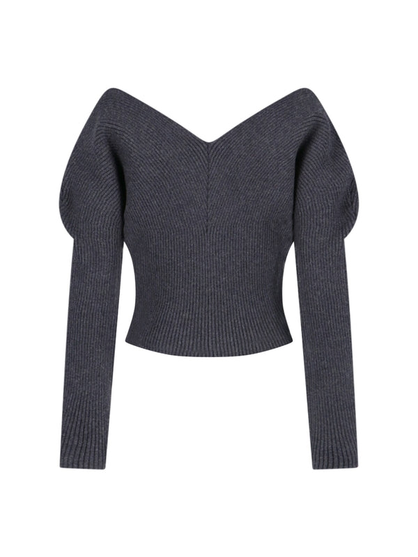 V-Neck Wool Crop Knit - Jente