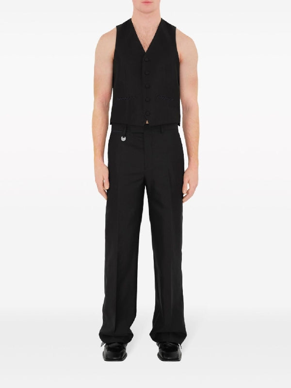 Wool Silk Tailored Pants