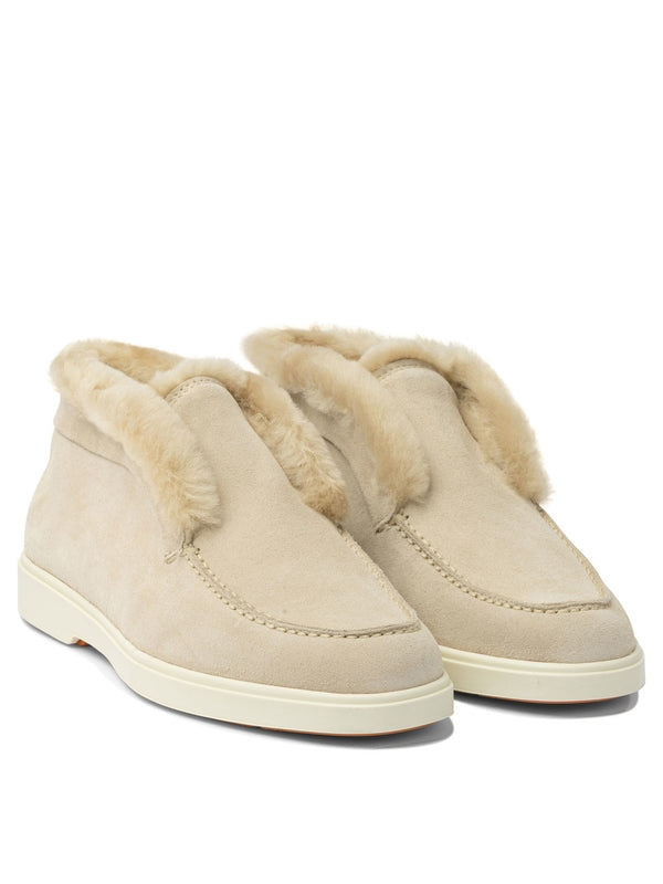 Santoni Beige Ankle Boots