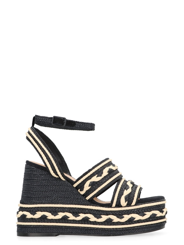 Castañer Black Wedge Sandals