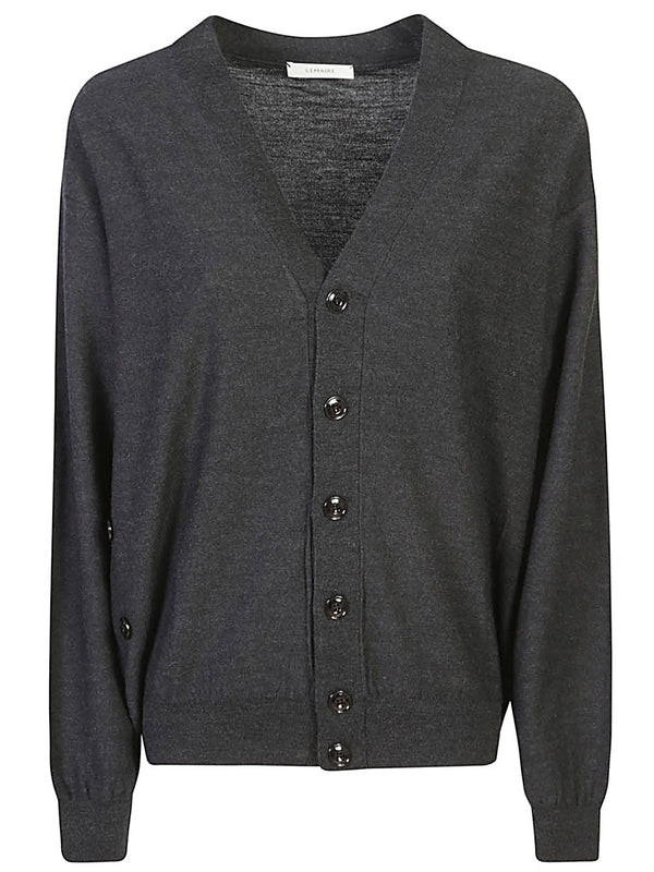 V-Neck Wool Blend Cardigan