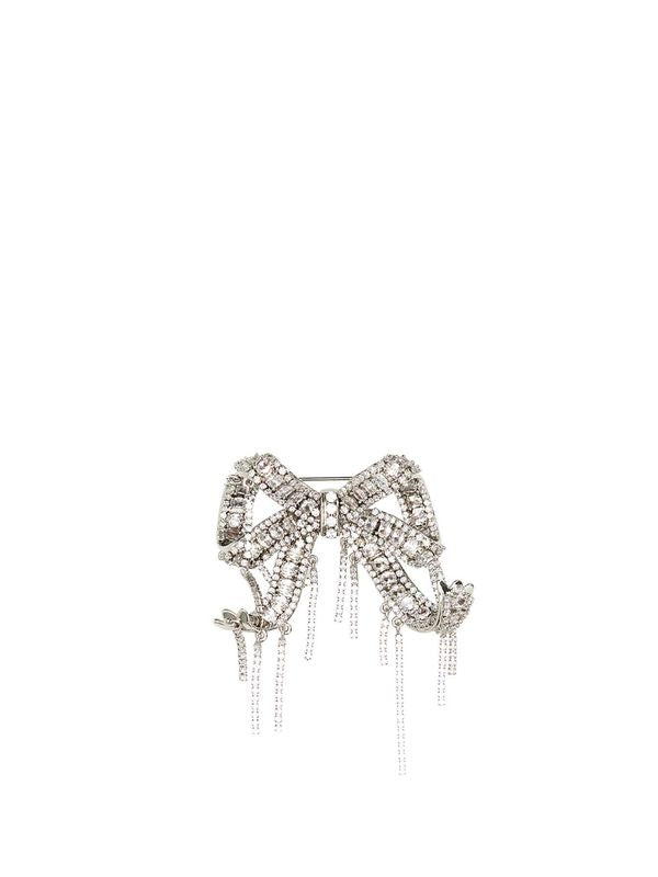 Crystal Fringe Bow Brooch