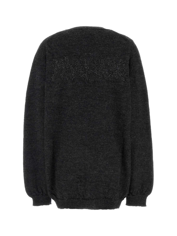 Grampa Back Logo Wool Cardigan