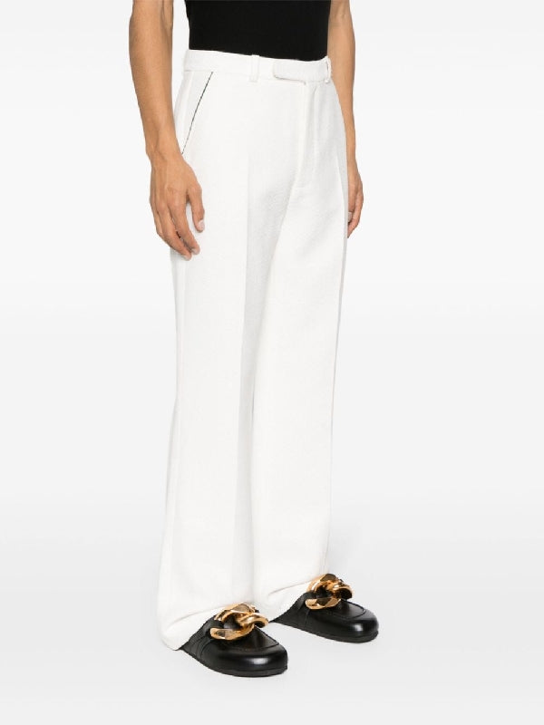 White Wool Blend Pants