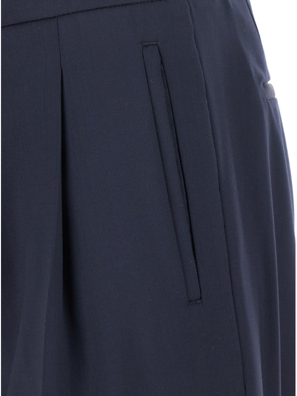 Banding Drawstring Wool Tapered Pants