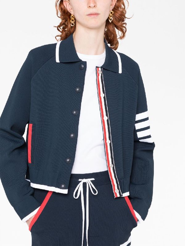 4-Bar Polo Crop Cardigan