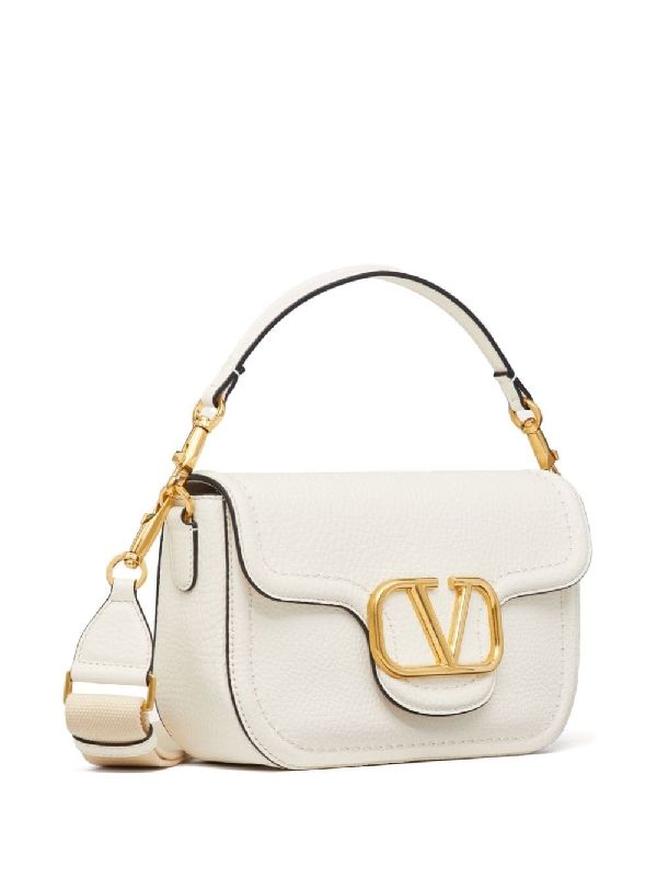 Alltime V Logo Leather Shoulder Bag