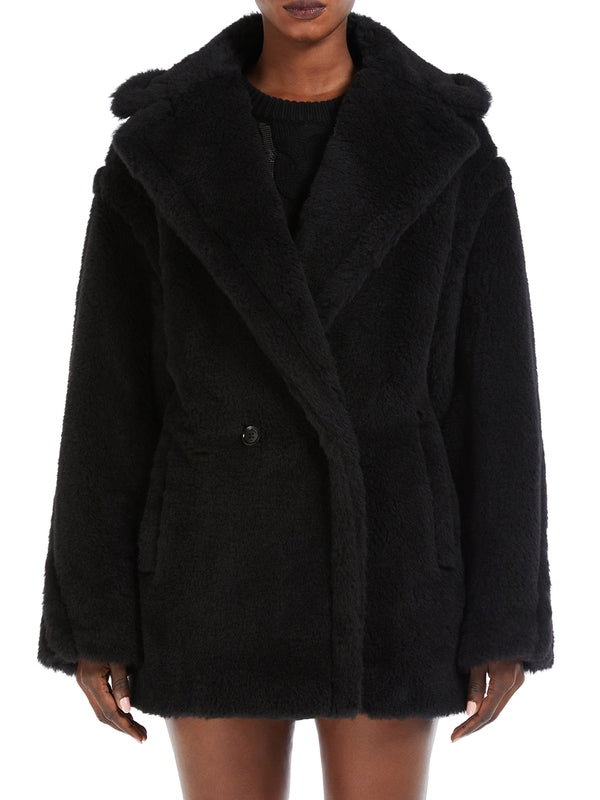 Black Alpaca Wool Shearling Jacket