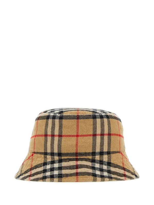 Vintage Check Cotton Bucket Hat