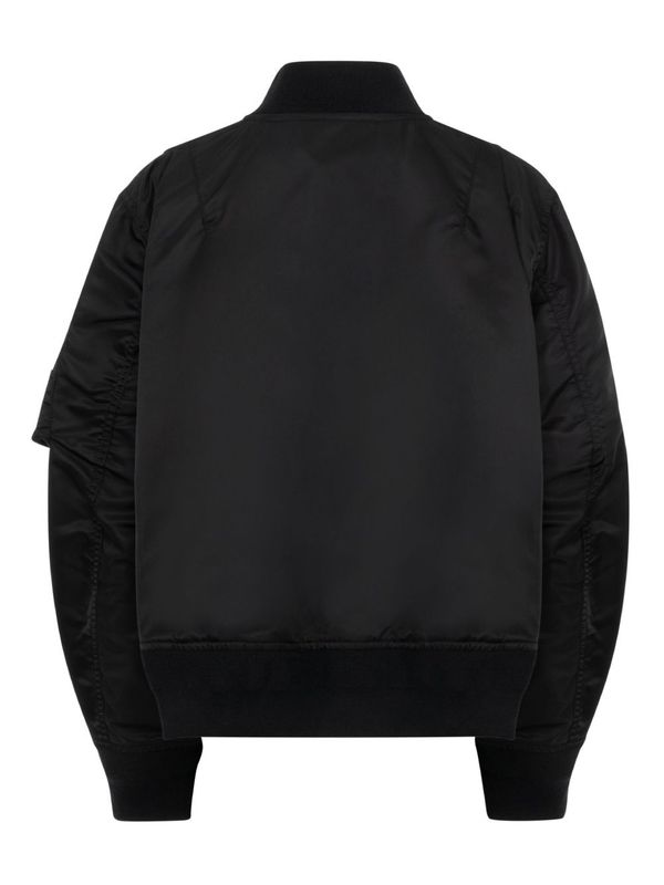 Asymmetric
  Nylon Bomber Jacket