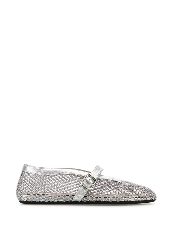 Alaia Silver Flat Shoes