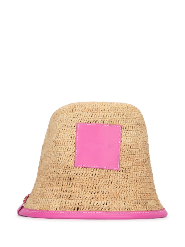 Bob Logo Patch Raffia Bucket Hat