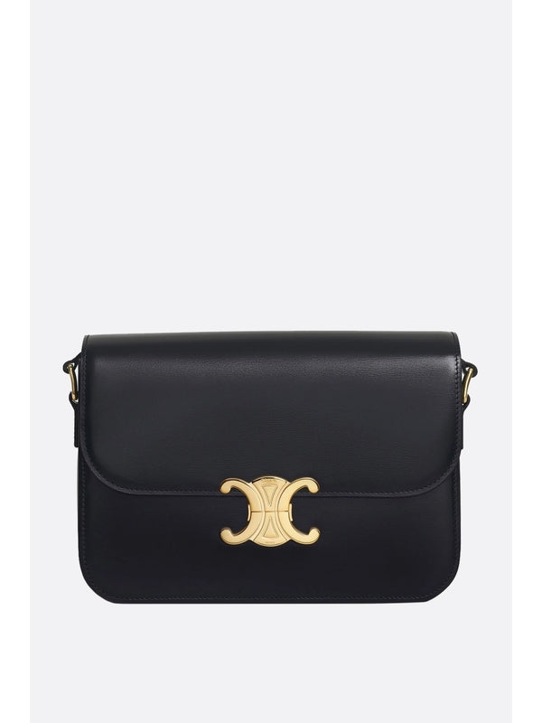 Triomphe Ornament Leather Shoulder Bag