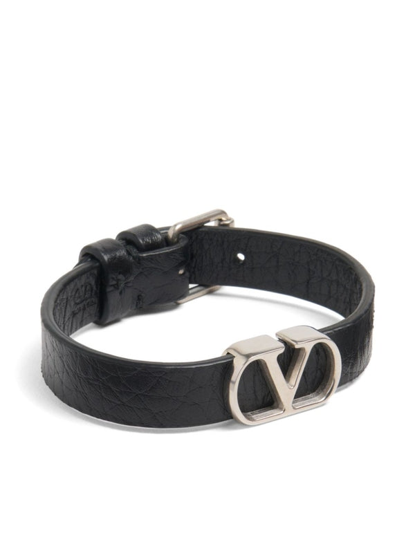 Signature V Logo Leather
  Bracelet