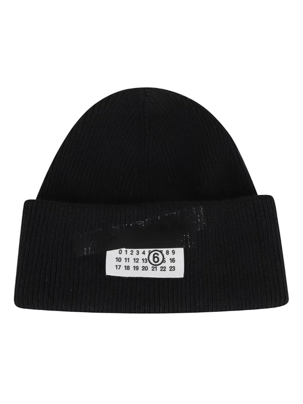 Mm6 Maison Margiela Black Beanies
