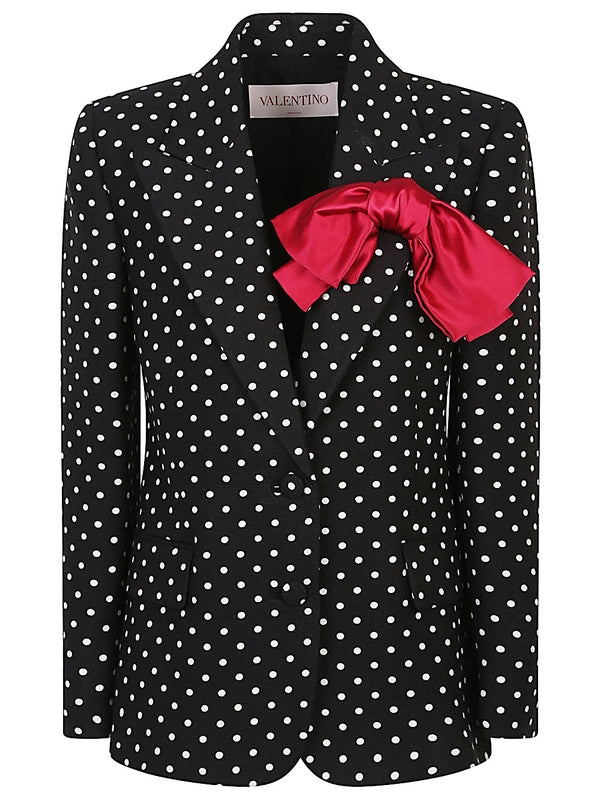 Bow Decoration
  Dot Pattern Single Jacket