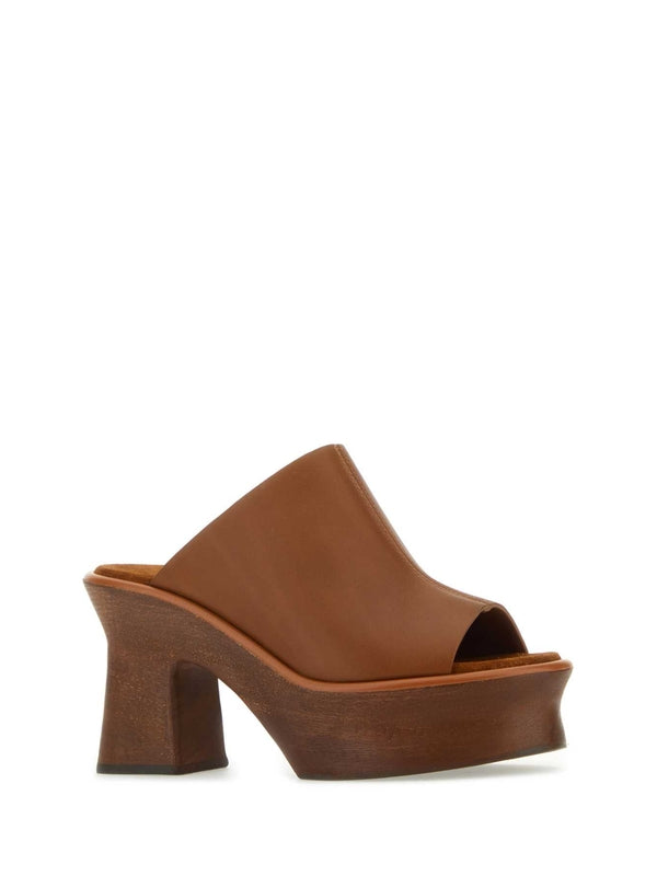 Samanta Platform Leather Sandal Heels