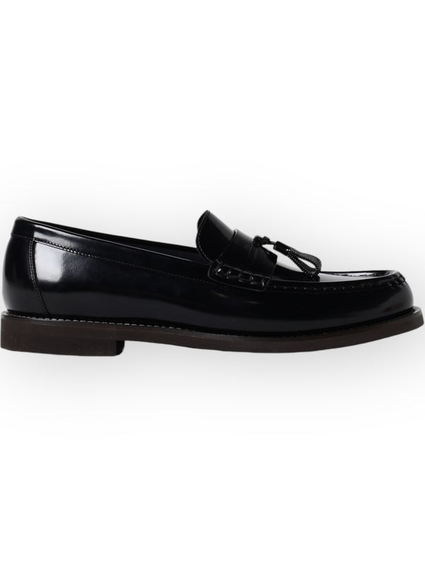 Monili Detail Leather Loafers