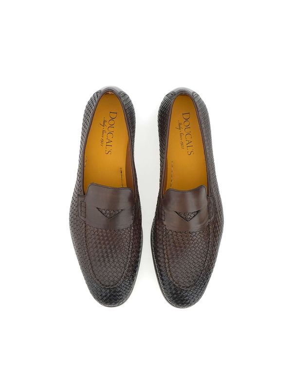 Braided Leather Penny Loafers