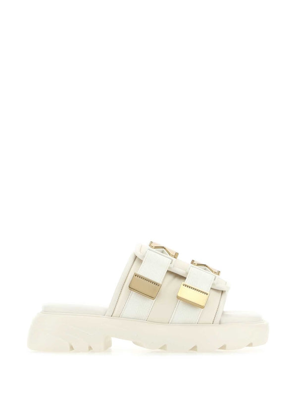 Bottega Veneta White Slides