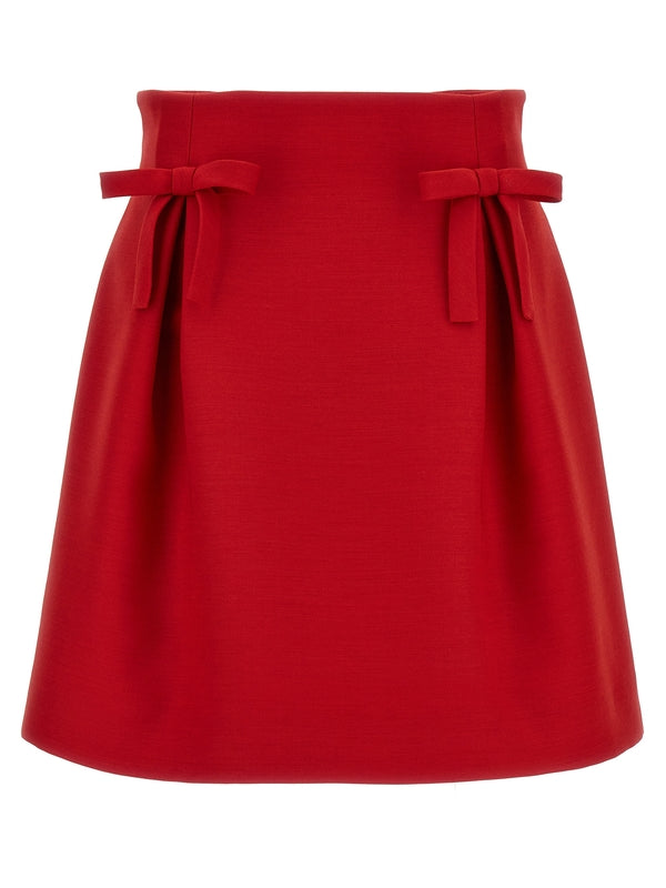 Bow Decoration
  Wool Silk Mini Skirt