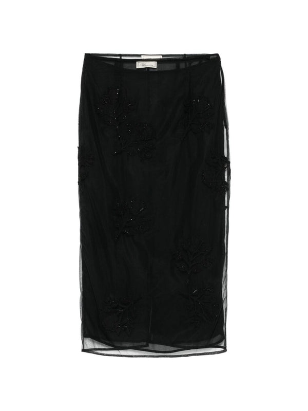 Semi-Sheer Midi Skirt