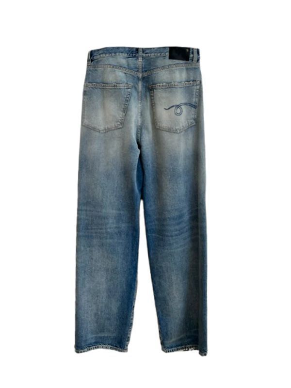 Distressed Cotton Denim Pants