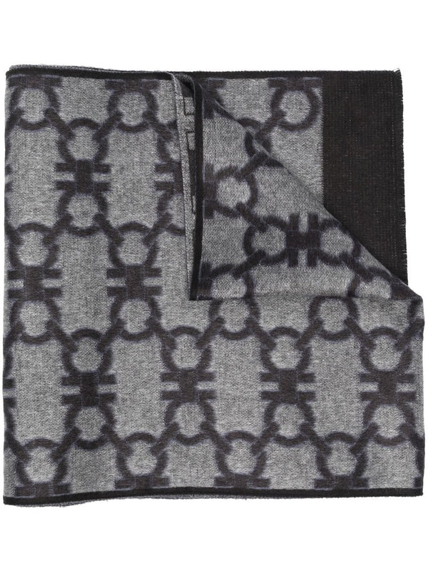 Gancini Pattern Silk Cashmere
  Scarf