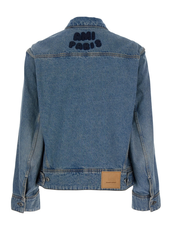 Back Logo Patch Denim Trucker Jacket