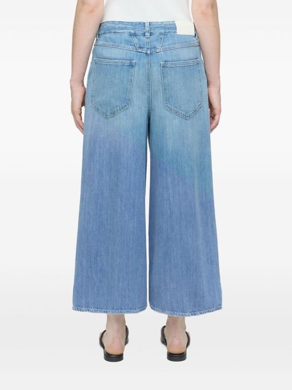 Logo Patch
  Wide Crop Denim Pants