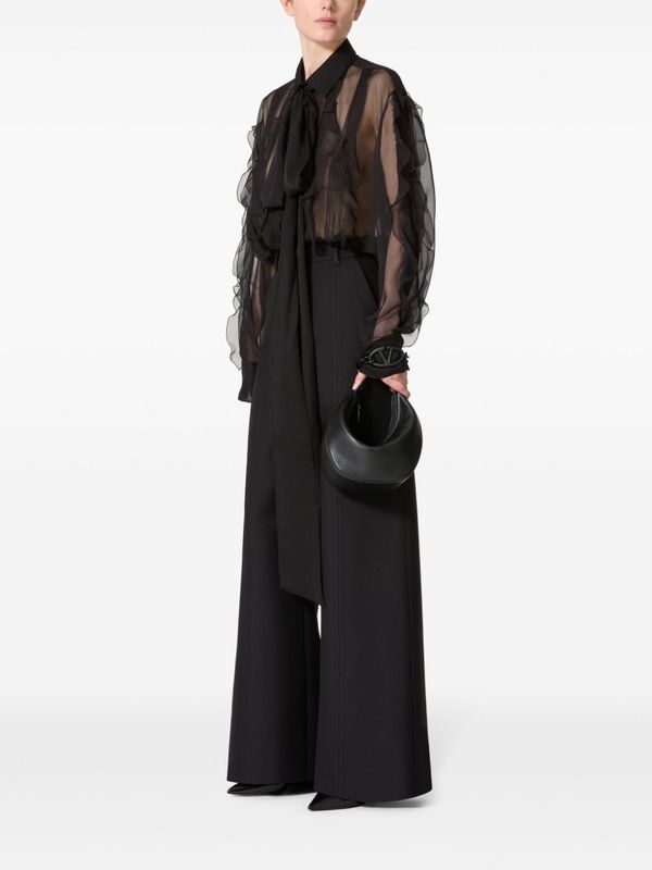 Wool Silk Tailored Pants