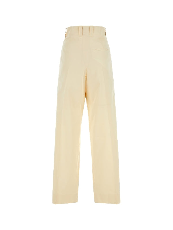 Pleated Cotton Silk Pants