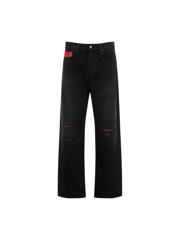 Paisley Cotton Denim Pants