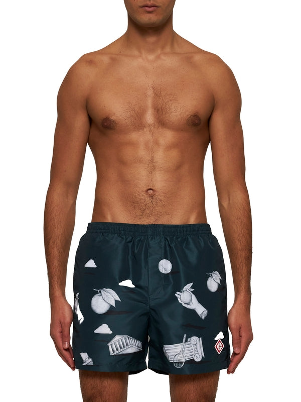 Banding Printing Swim Shorts