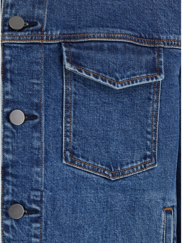 Front Patch Pocket Denim Trucker Jacket