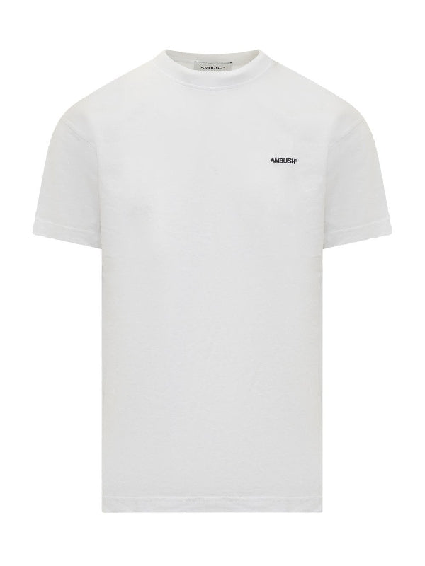 Chest Logo Embroidered Cotton T-Shirt