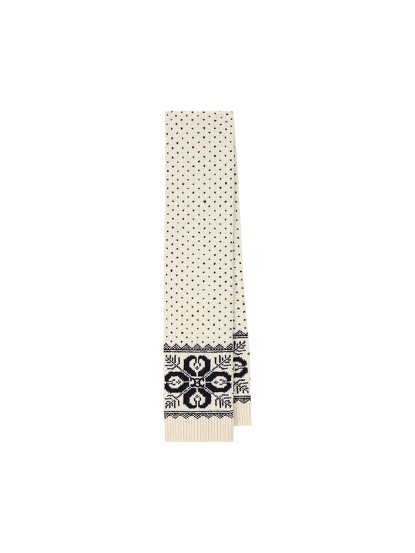 Fair Isle Jacquard Pattern Wool Scarf