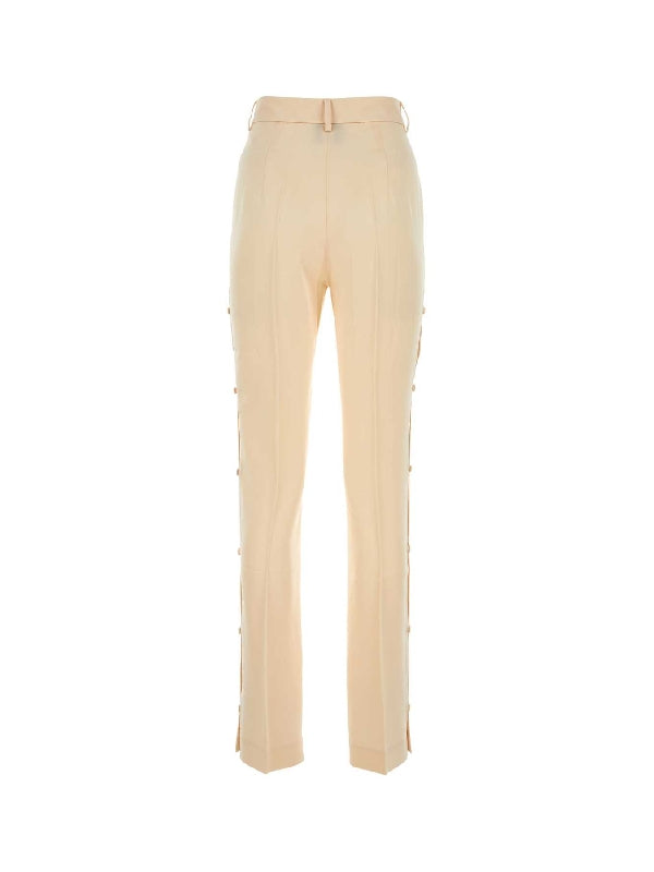 Side Button Satin Pants