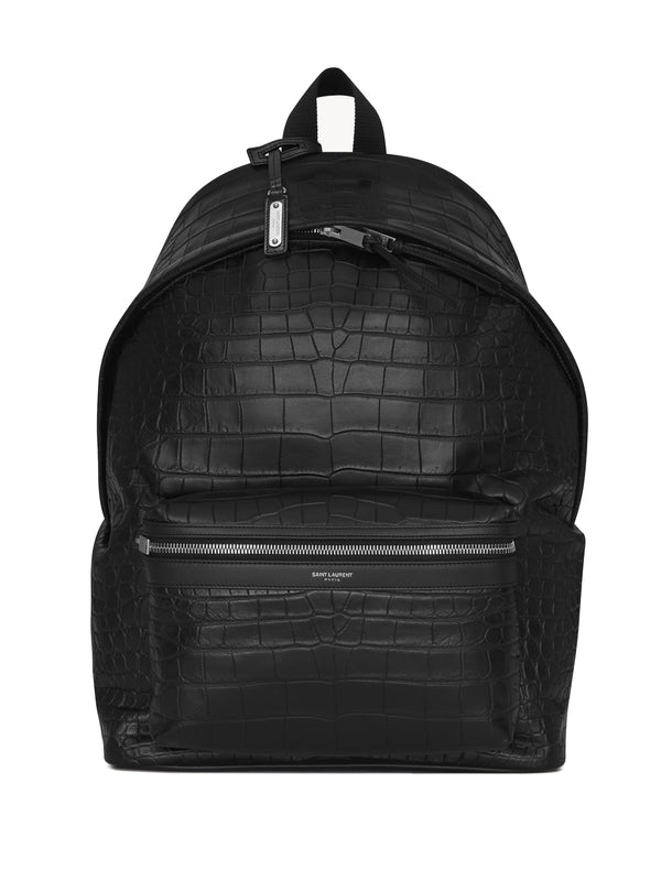 Croc-effect Calfskin Backpack