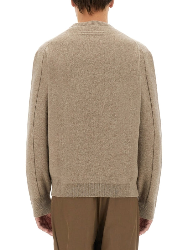 ベージュウールカシミアニット